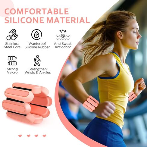 Adjustable Wrist & Ankle Weights Set of 2(1Lbs Each), Premium Silicone Wearable Weight Bracelets, Fits for Yoga, Pilates, Home Gym Workout, Dance, Pool Exercises, Jogging, Cardio, Strength Training in Saudi Arabia