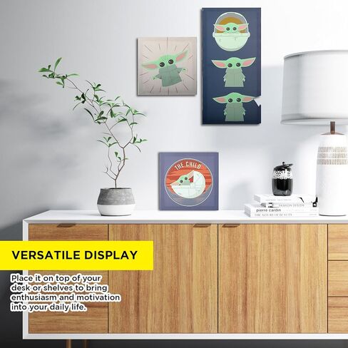 POP Creations Baby Yoda Large Wall Art | 3-Piece The Mandalorian, The Various Style Grogu Pictures Canvas Art | Premium 24x24 Star Wars Stretched Canvas Wall Art in Saudi Arabia