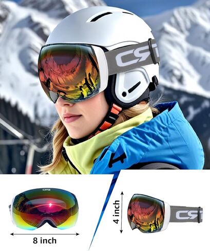 Ski Goggles 100% UV Protection Frameless Snowboard Goggles for Men,Women,Adults in Kuwait