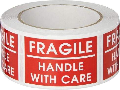 TapeCase Shipping Packing Labels "Please Handle With Care / Fragile / Thank You", Red/White (50 Per Pack) in Saudi Arabia