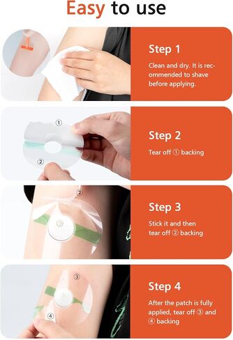 40 Packs Freestyle Libre 3 Covers, Free Style Libre 3 Glucose Sensor Cover, Adhesive Patches Pre-Cut Back Paper Long Lasting for 10-14 Days, No Glue in The Center by SUNMON (Transparent) in Kuwait