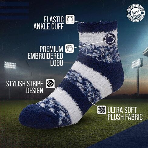 For Bare Feet NCAA Unisex Cozy Soft Sleep Socks, Ankle Length Lounge, One Size Fits Most, Ultimate Comfort in Saudi Arabia