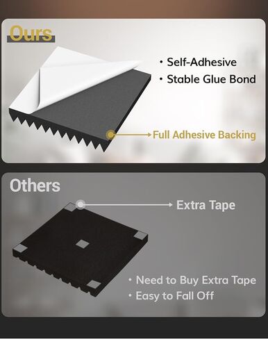 24 حزمة - 12 * 12 * 2 بوصة من ألواح الرغوة الصوتية ذاتية اللصق، ألواح صوت مصممة بشكل هرمي ثلاثي الأبعاد من TONOR لامتصاص الأصداء، توسيع سريع، رغاوي ممتصة للصوت مناسبة للمنزل والاستوديو، أسود in Kuwait