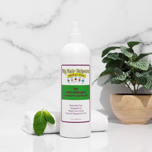 My Hair Helpers Mint Anti-Lice Hair Detangler for Kids - Conditioning Spray - Natural Lice Product - All Hair Types - Works for 1-2 Children, 8 Ounces in Saudi Arabia