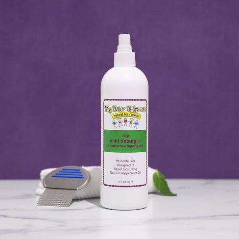 My Hair Helpers Mint Anti-Lice Hair Detangler for Kids - Conditioning Spray - Natural Lice Product - All Hair Types - Works for 1-2 Children, 8 Ounces in Saudi Arabia