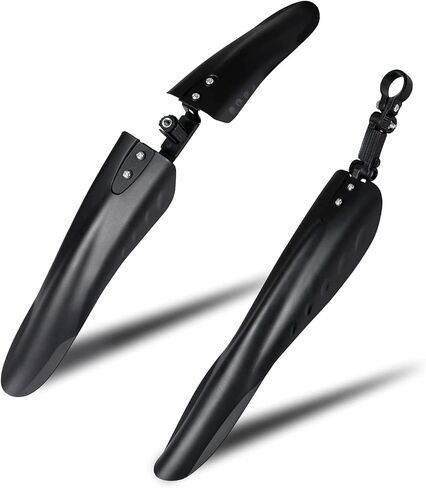 مجموعة واقيات الطين للدراجة مقاس 24/26/27.5 بوصة، 3 أجزاء - غطاء كامل عالمي سميك وموسع للدراجة مجموعة واقي الطين الأمامي والخلفي للدراجة الجبلية قابل للتعديل رفرف الطين لدراجة الطريق MTB in Kuwait