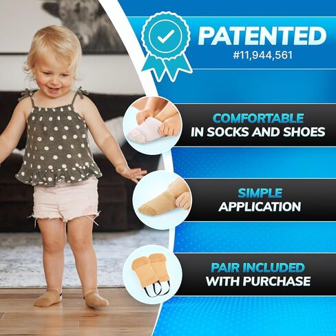 BraceAbility Toe Walking Socks (Pair) - Pediatric Kids Foot Brace for Comfortable Tip Toe Walking Prevention and Correction for Children and Toddlers, Cerebral Palsy Equipment, ADHD Support (M - Beige) in Saudi Arabia