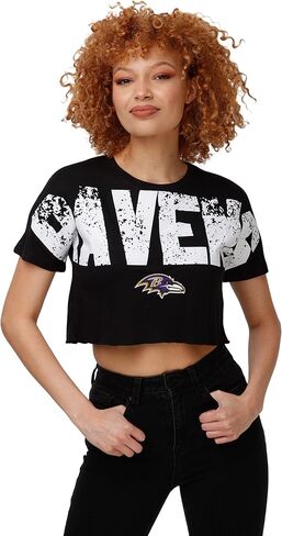 FOCO Women's NFL Team Logo Ladies Fashion Crop Top Shirt in Saudi Arabia