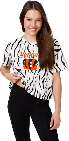 FOCO Women's NFL Team Logo Ladies Fashion Crop Top Shirt in Saudi Arabia