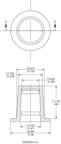 Caplugs ZTV8PQ1 Plastic Tapered Vinyl Cap and Plug. TV-8P, PVC, Cap OD 0.592" Plug ID 0.735", Red (Pack of 100) in Saudi Arabia