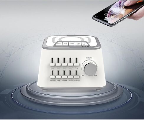 آلة ضوضاء بيضاء، 10 صانعة ضوضاء بيضاء، آلة صوت بلوتوث قابلة للتعديل، علاج للنوم للبالغين والأطفال، 3 مؤقتات للمساعدة على النوم للاسترخاء أثناء النوم in Kuwait