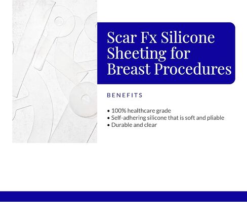صفائح السيليكون Rejuvaskin Scar Fx - زوج من شريط الندبات السيليكون للندبات الجراحية للثدي - نمط المصاصة - شريط سيليكون لتنعيم الندبات وتسطيحها وتقليلها واستعادتها - يوصى بها الطبيب in Kuwait