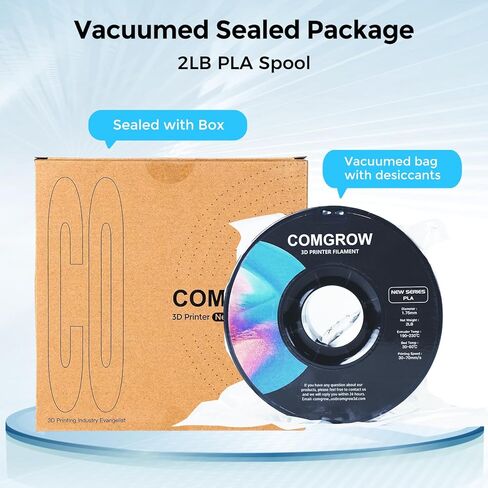 Comgrow PLA 3D Printer Filament, Durable and Stronger 3D Printer PLA Filament 1.75mm Fit Most 3D Printers, Dimensional Accuracy +/- 0.02 mm, 2LBS Spool PLA White Black in Kuwait