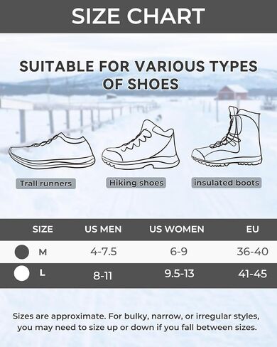 Sportneer Crampons, Ice Cleats for Shoes and Boots with 28 Spikes - Anti Slip Shoe Grip Easy to Wear Ice Traction Grips for Women & Men Walking Shoveling Snow on Ice and Snow in Saudi Arabia