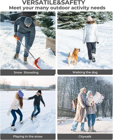 Sportneer Crampons, Ice Cleats for Shoes and Boots with 28 Spikes - Anti Slip Shoe Grip Easy to Wear Ice Traction Grips for Women & Men Walking Shoveling Snow on Ice and Snow in Saudi Arabia