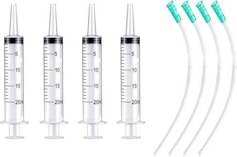 Large Plastic Syringe with Tube 60ml Syringe 20ml Syringe with 13inch Tubing for Scientific Labs, Liquid, Measuring, Watering, Refilling, Filtration, Feeding Pets, Oil or Glue Applicator, 4pcs in Saudi Arabia