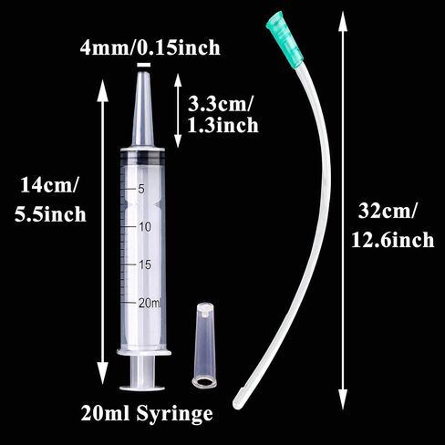Large Plastic Syringe with Tube 60ml Syringe 20ml Syringe with 13inch Tubing for Scientific Labs, Liquid, Measuring, Watering, Refilling, Filtration, Feeding Pets, Oil or Glue Applicator, 4pcs in Saudi Arabia