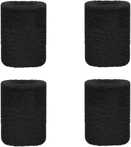 عصابات المعصم لعصابات المعصم العرق الرياضية، عصابات المعصم للتنس، عصابات العرق للمعصمين، إكسسوارات التنس للرجال، عصابة رأس للمعصم، أساور للمعصم (4 قطع زوجان) in Kuwait