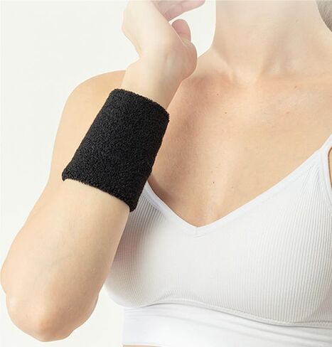 عصابات المعصم لعصابات المعصم العرق الرياضية، عصابات المعصم للتنس، عصابات العرق للمعصمين، إكسسوارات التنس للرجال، عصابة رأس للمعصم، أساور للمعصم (4 قطع زوجان) in Kuwait