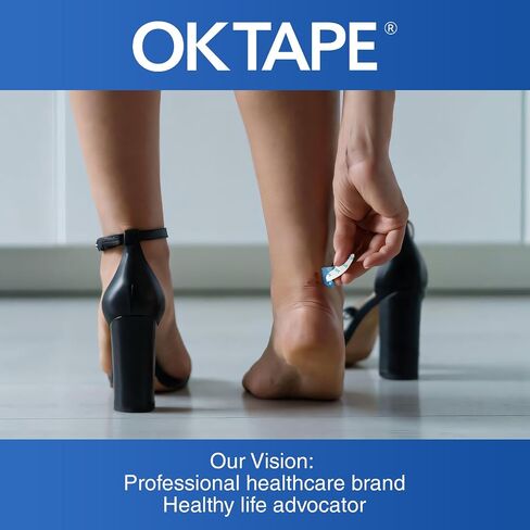 OK TAPE Blister Prevention Tape, 40 Pcs, Moleskin for Blisters, No-Residue Blister Bandages for Feet & Body, Heel Patches, 1.2in X 3.5in Precut Strips - Blue in Saudi Arabia