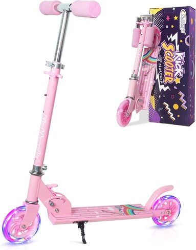 Nattork Scooter for Kids Ages 3-8 – Kick Kids Scooters for Boys & Girls Light up Wheels Portable Lightweight Folding Design with Reducing System and Adjustable Height Handlebars and up to 110 Lbs in Saudi Arabia