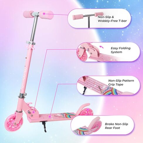 Nattork Scooter for Kids Ages 3-8 – Kick Kids Scooters for Boys & Girls Light up Wheels Portable Lightweight Folding Design with Reducing System and Adjustable Height Handlebars and up to 110 Lbs in Saudi Arabia