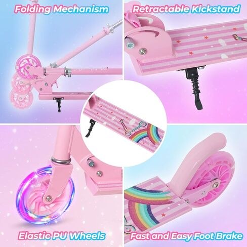 Nattork Scooter for Kids Ages 3-8 – Kick Kids Scooters for Boys & Girls Light up Wheels Portable Lightweight Folding Design with Reducing System and Adjustable Height Handlebars and up to 110 Lbs in Saudi Arabia