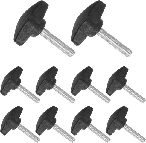 Tee Wing Knobs Thumb Screw, M6 x 35mm Male Thread, Plastic T Thumb Clamping Screw Threaded Stud Hand Knobs Grip, (Applications: for Machinery Lathes), 10-Pieces in Saudi Arabia