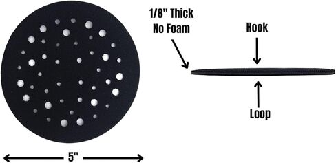 10 عبوات من Taytools - 5 بوصات 44 فتحة بسمك 1/8 بوصة، وسادات بديلة للواجهة المدارية العشوائية بخطاف وحلقة 5 بوصات وسادة دعم عازلة للأعمال الخشبية وتلميع السيارات in Kuwait