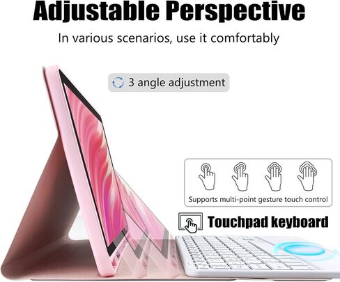 MePadKey Tablet Trackpad Keyboard Case for Amazon Fire HD 10&10 Plus 10.1 inch 11/13th Generation 2021&2023,7-Color Backlight Rechargeable Keyboard with Kids Multi-Angle Cover (Black with Black) in Kuwait