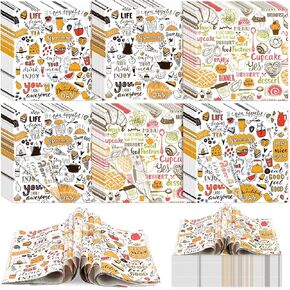 Fumete 600 Pcs 12 x 12 Inch Deli Paper Sheets Bulk Grease Proof Sandwich Wrapping Paper Disposable Kraft Food Tray Basket Liners for Picnic BBQ Festival Party Restaurant Supply, 3 Style Patterns
