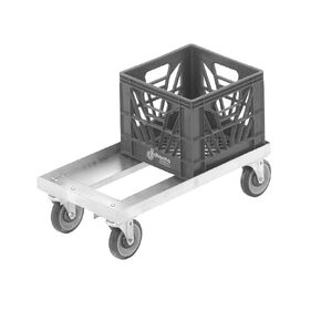 Channel MC1326 Dollies, Glass Rack/Milk Crate Dolly, Milk Crate Dollies, 14.25"W x 27.25"D x 7.5"H, Aluminum Construction
