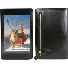 Restaurant Waitress Wallet with Zipper Pocket Customization Server Book Pad Holder with Photo Insert Sleeve in PU Leather for Left/Right Handed
