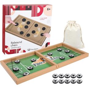 Large Sling Puck Game Kids, Board Games for Adults, Hockey Table Super Foosball Table Party Family Night Games Interaction Fun Sling Shot Gift 8-12 (Football)