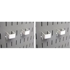 Wall Control Pegboard 1in x 1in C-Bracket Slotted Metal Pegboard Hook for Wall Control Pegboard and Slotted Tool Board – Black