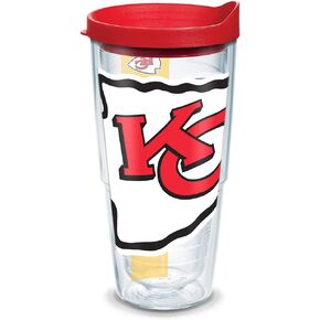 Tervis Plastic Made in USA Double Walled NFL Kansas City Chiefs Insulated Tumbler Cup Keeps Drinks Cold & Hot, 24oz, Colossal