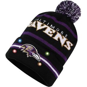FOCO NFL Unisex-Adult Officially Licensed LED Light Up Classic Cuffed Knit Beanie Cold Weather Hat