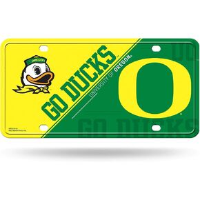 Rico Industries NCAA Oregon Ducks Metal License Plate Tag Yellow, 6 x 11.5-"