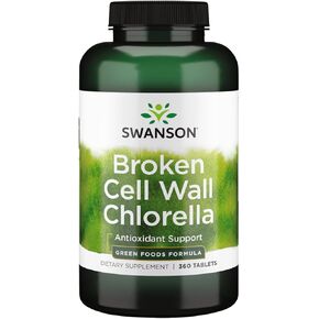 Swanson Broken Cell Wall Chlorella 500 mg 360 Tabs 2 Pack