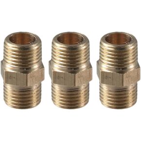 Sanitary Fittings,Pipe Fitting 3pcs Brass Pipe Fitting Hex Nipple,Double Outer Filament Adapter Nipple 1/8 BSP Male X 1/8 BSP Male Thread Connector