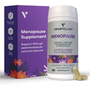 Vegan Menopause Supplements (60 Capsules) — Perimenopause and Menopause Vitamins — Women's Supplements — Perimenopause Supplements for Women — Food Supplement — Menopause Support