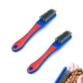Wire Brushes for Cleaning,2 PCS Heavy Duty Stainless Steel Wire Scratch Brush Heavy Duty Wire Brushes for Metal Rust Cleaning,Paint Scrubbing