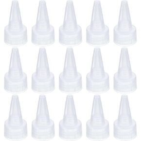 PATIKIL 24/410 Twist Bottle Caps, 15Pcs Plastic Ribbed Edge Squeeze Bottle Replacement Caps with Foam Gasket for Paint Lids Glue Dispensing Bottles, Black