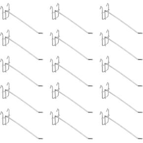 uxcell 25Pcs 7.87" Pegboard Hook Display Hook, Metal Grid Wall Bracket Peg Board Display Hook Panels Hooks for Supermarkets, Boutiques, Accessories Stores, and Department Stores (Silver)