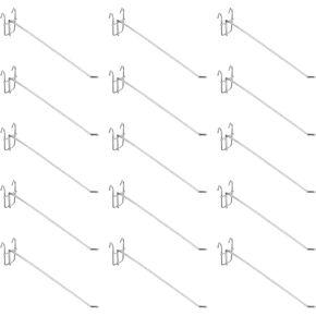 uxcell 15Pcs 9.84" Pegboard Hook Display Hook, Metal Grid Wall Bracket Peg Board Display Hook Panels Hooks for Supermarkets, Boutiques, Accessories Stores, and Department Stores (Silver)