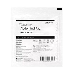 Dermacea™ Abdominal Gauze Pad, Sterile, 7.5 x 8IN, Case of 216
