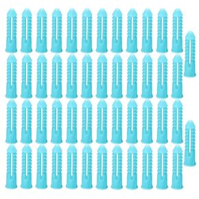 Expanding Plastic Screw Anchors, 50 Pieces of Drywall Expansion Pipe Drywall Anchors Ribbed Wall Anchors Applicable to M4 M5 Self Tapping Screws. (Yellow M6-30mm (1.18 inches))