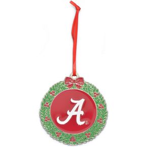 Indiana Hoosiers Wreath Metal Christmas Ornament