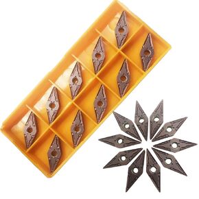 BestParts 10pcs VNMG160408/ VNMG332 Carbide Turning Inserts, Indexable External Insert fit for Stainless Steel Boring Bar Holder MVJNR MVJNL