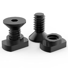 20 Sets M-LOK Rail Screw and Camming T-Nut Replacement for Standard Rail Systems Including 2 Allen Wrench Black